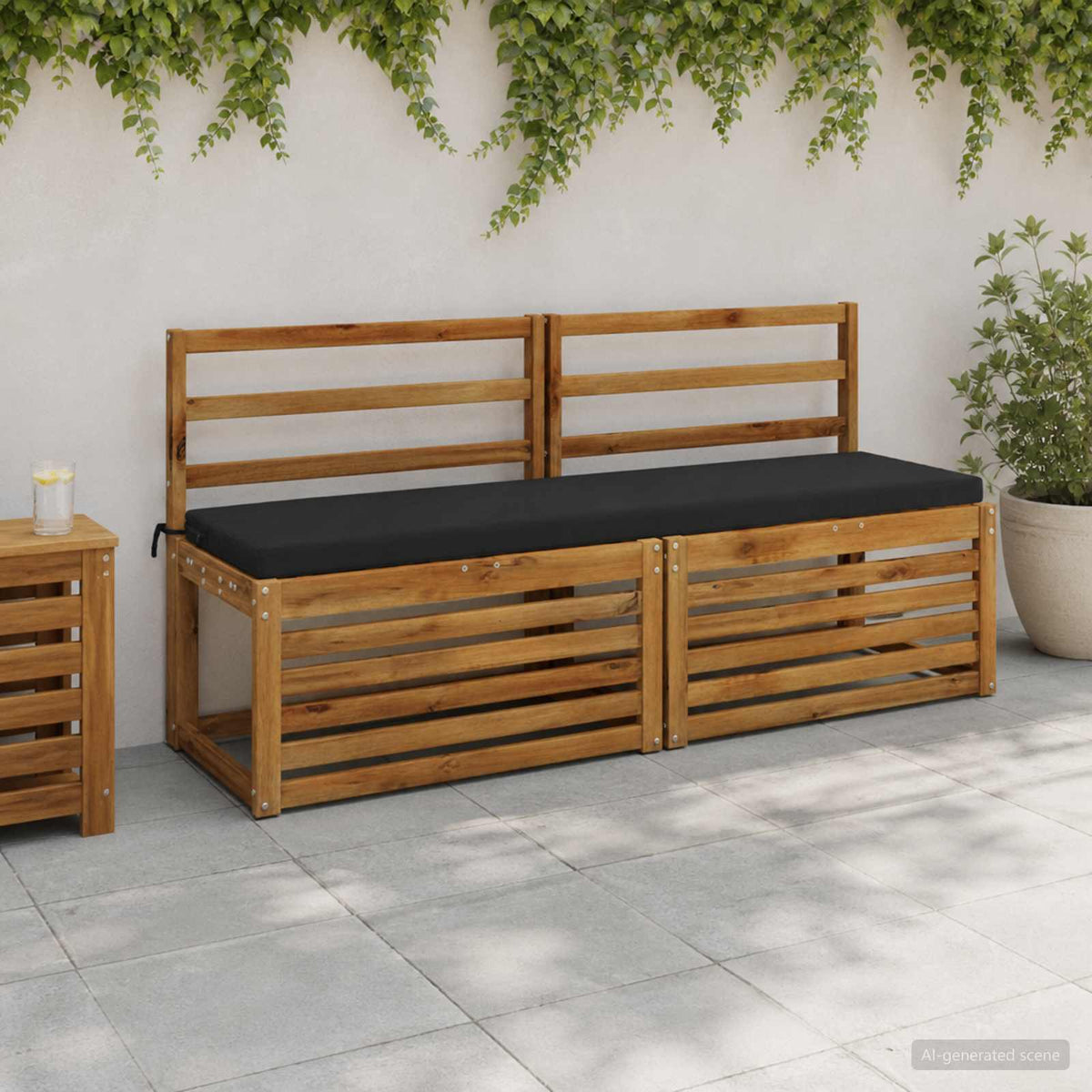 2-delige Bankkussens SOEST 2 st 100% Polyester Zwart