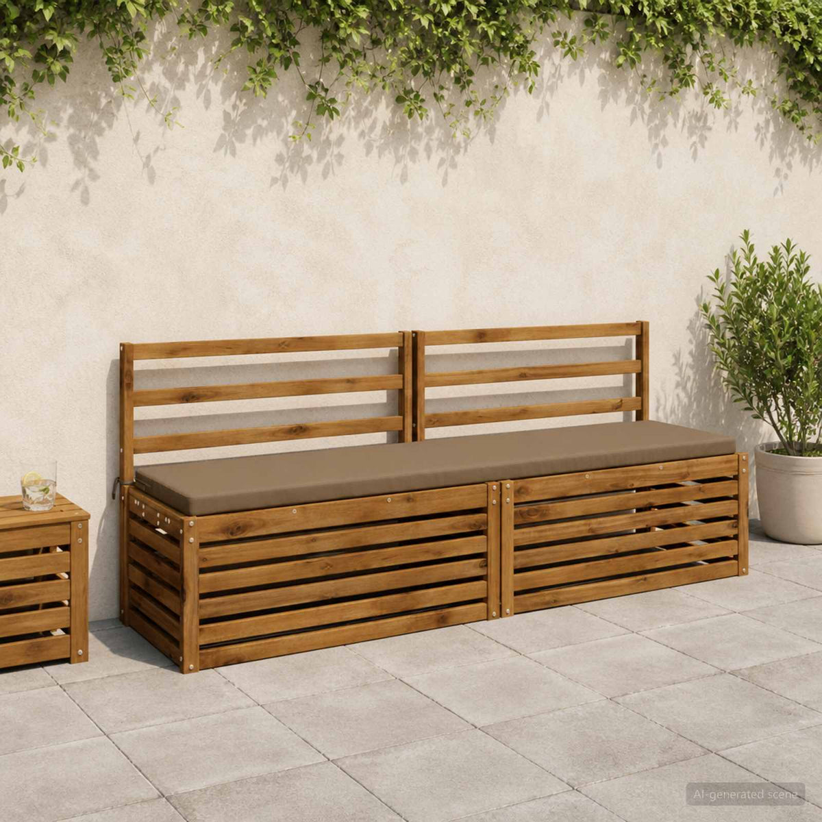 2-delige Bankkussens SOEST 2 st 100% Polyester Taupe