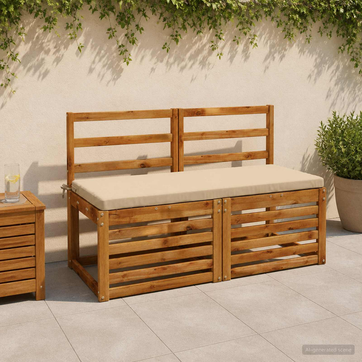 2-delige Bankkussens SOEST 2 st 100% Polyester Beige