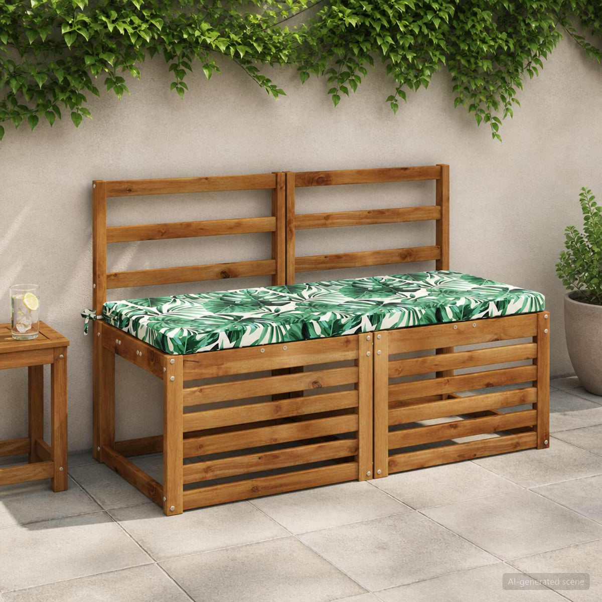 2-delige Bankkussens SOEST 2 st 100% Polyester Bladpatroon