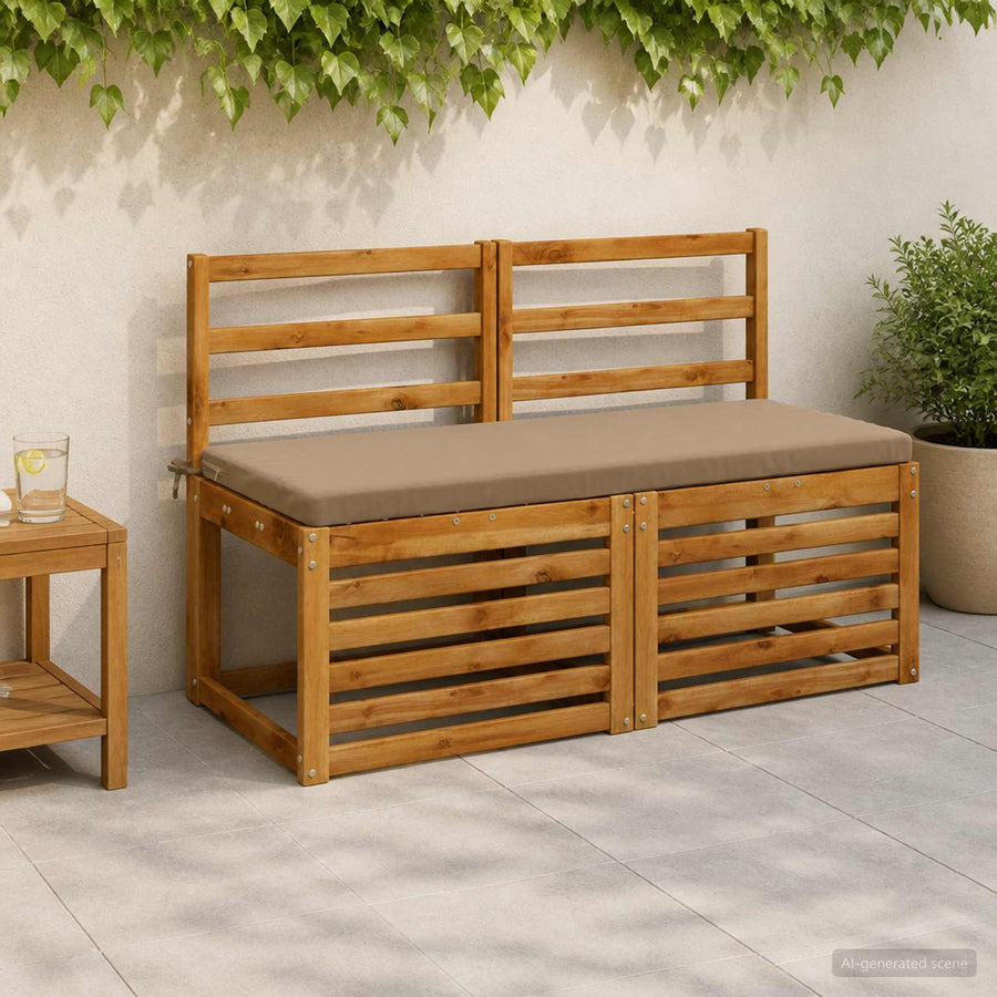 2-delige Bankkussens SOEST 2 st 100% Polyester Taupe