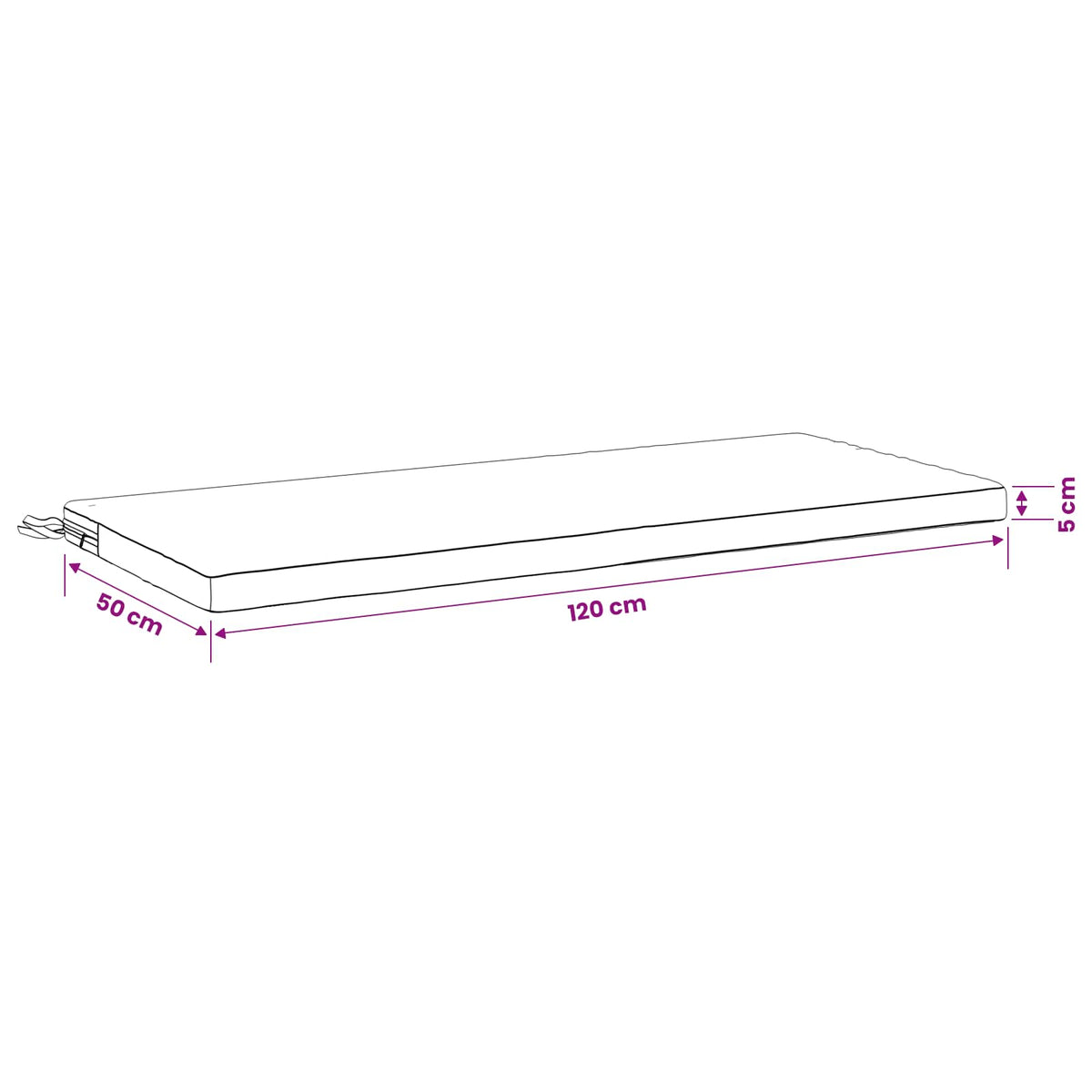 Bankkussen SOEST 100% Polyester Bladpatroon 120 x 50 x 5 cm