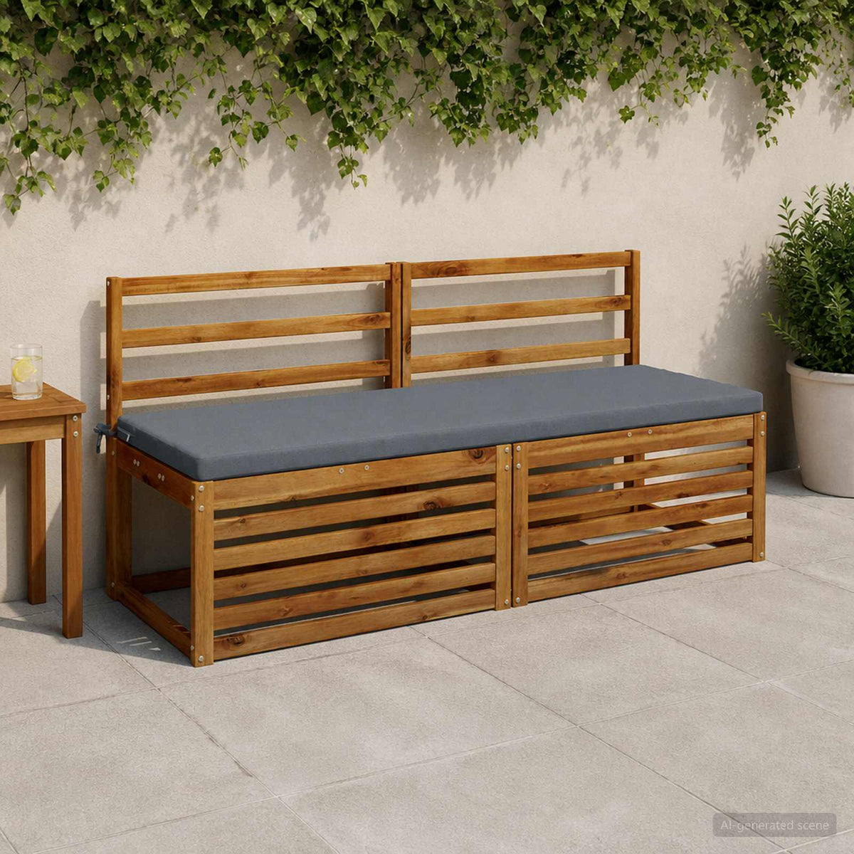 2-delige Bankkussens SOEST 2 st 100% Polyester Blauw
