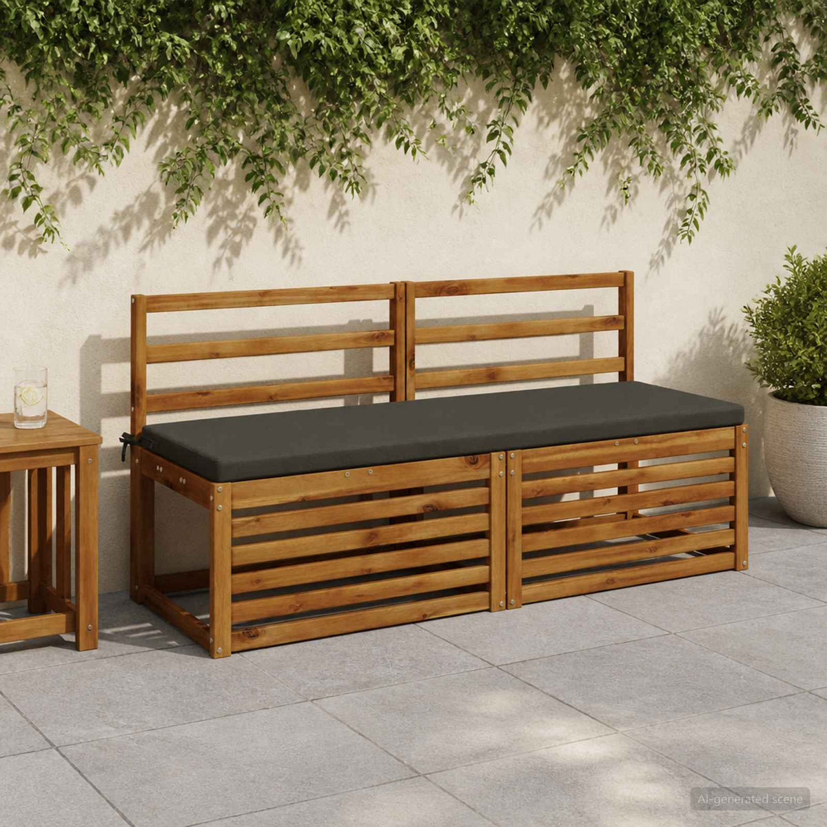 Bankkussen SOEST 100% Polyester Antraciet 140 x 50 x 5 cm