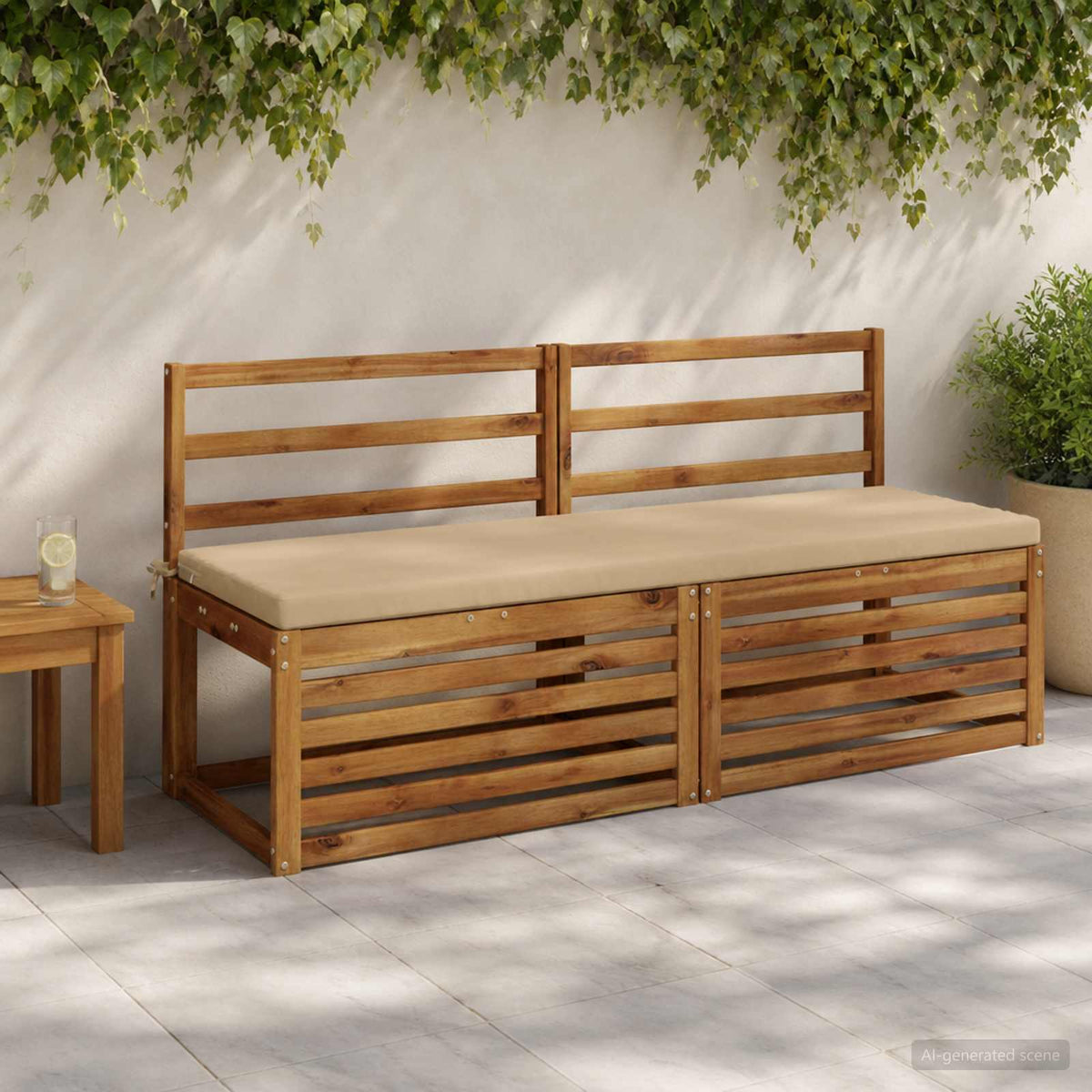 2-delige Bankkussens SOEST 2 st 100% Polyester Beige