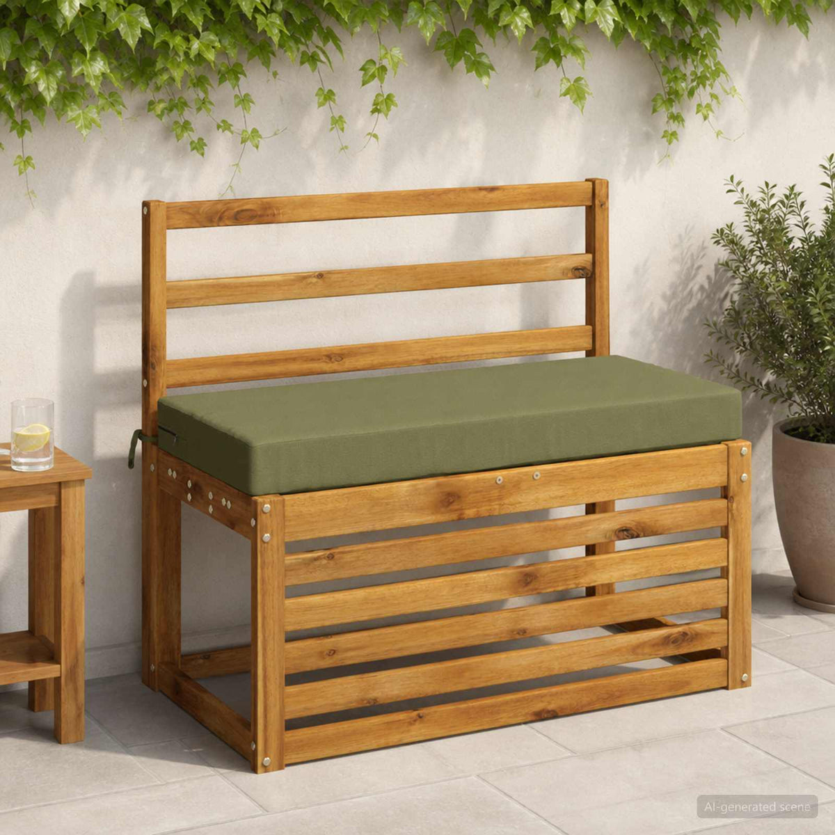 2-delige Bankkussens SOEST 2 st 100% Polyester Olijfgroen