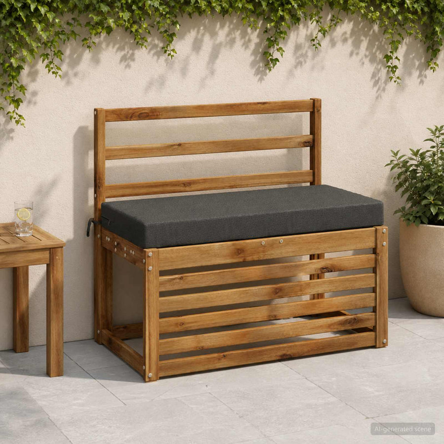 Bankkussen SOEST 100% Polyester Antraciet 80 x 40 x 8 cm