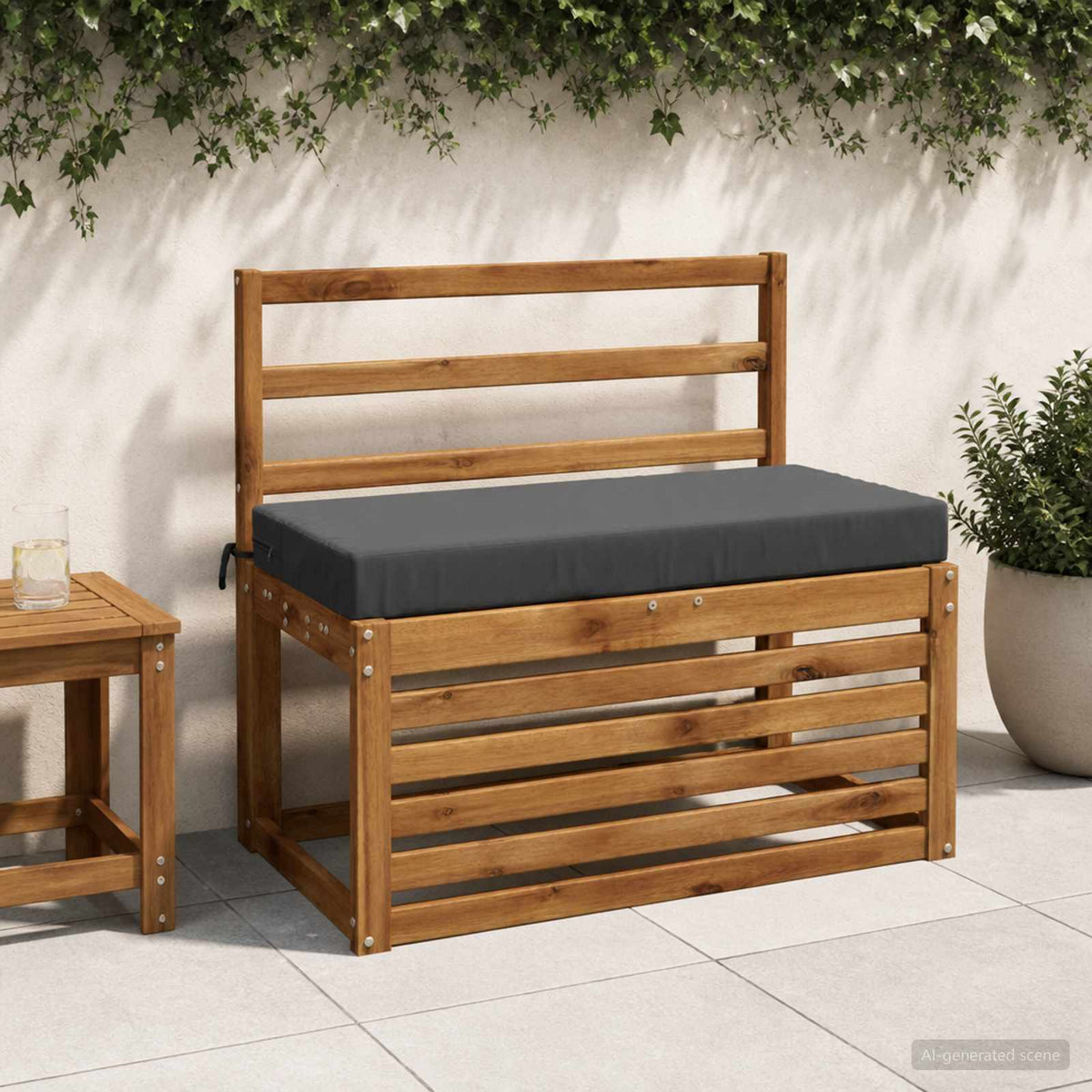 Bankkussen SOEST 100% Polyester Antraciet 80 x 40 x 8 cm