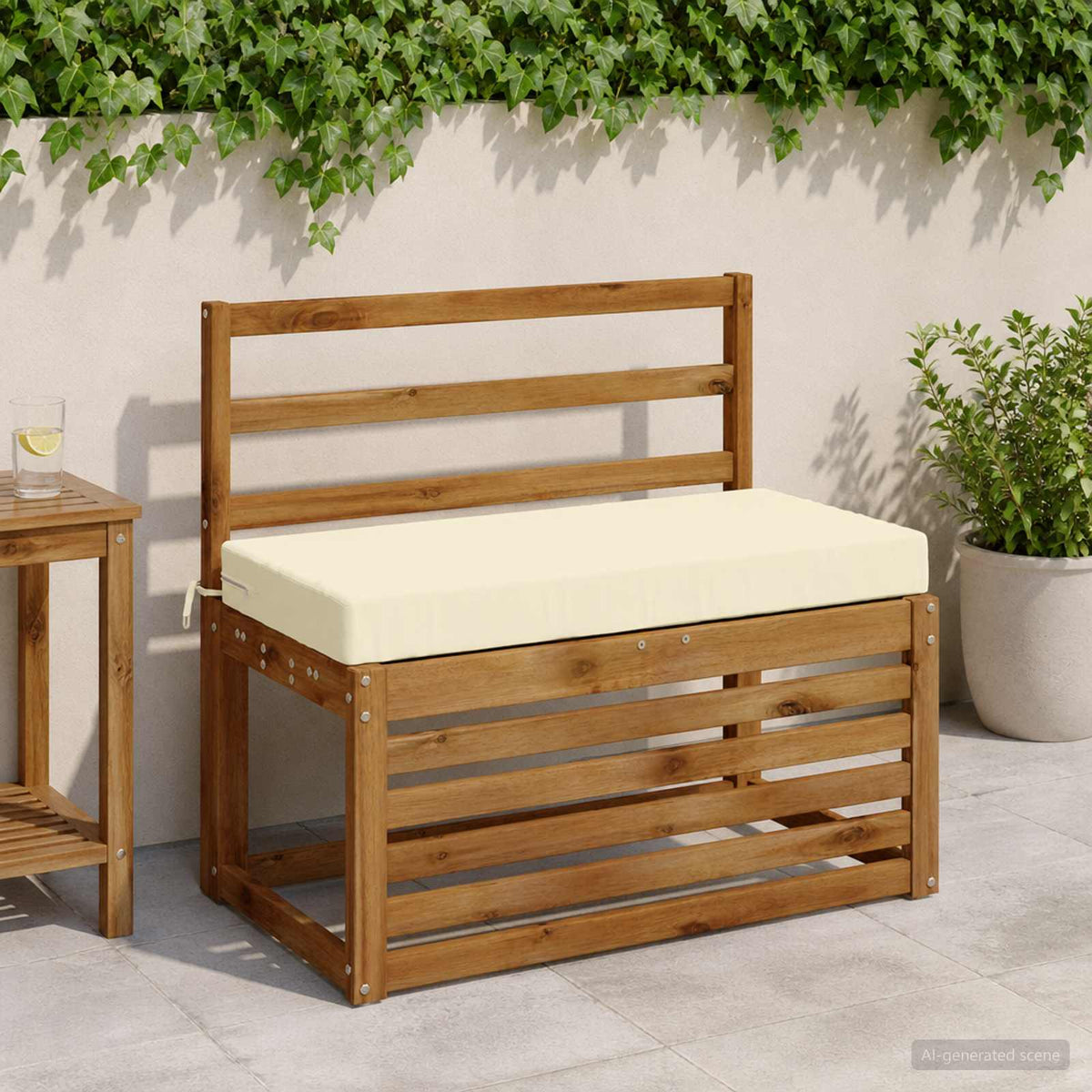 2-delige Bankkussens SOEST 2 st 100% Polyester Crèmekleurig