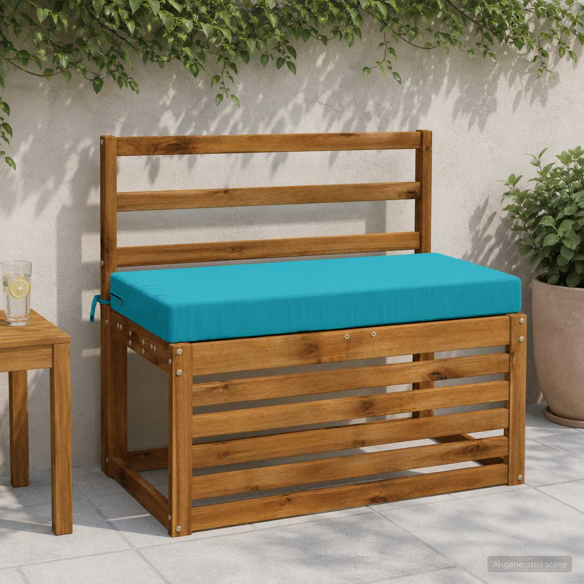 Bankkussen SOEST 100% Polyester Turquoise 60 x 40 x 8 cm