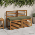Bankkussens 2 stuks olijfgroen polyester