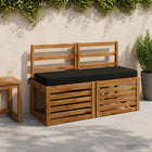 Bankkussen zwart 100x40x8 cm polyester