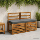 Bankkussens 2 stuks grijs polyester