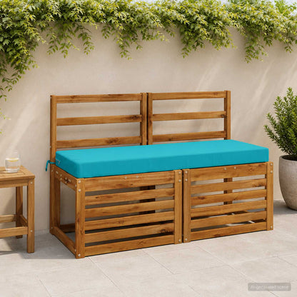 2-delige Bankkussens SOEST 2 st 100% Polyester Turquoise