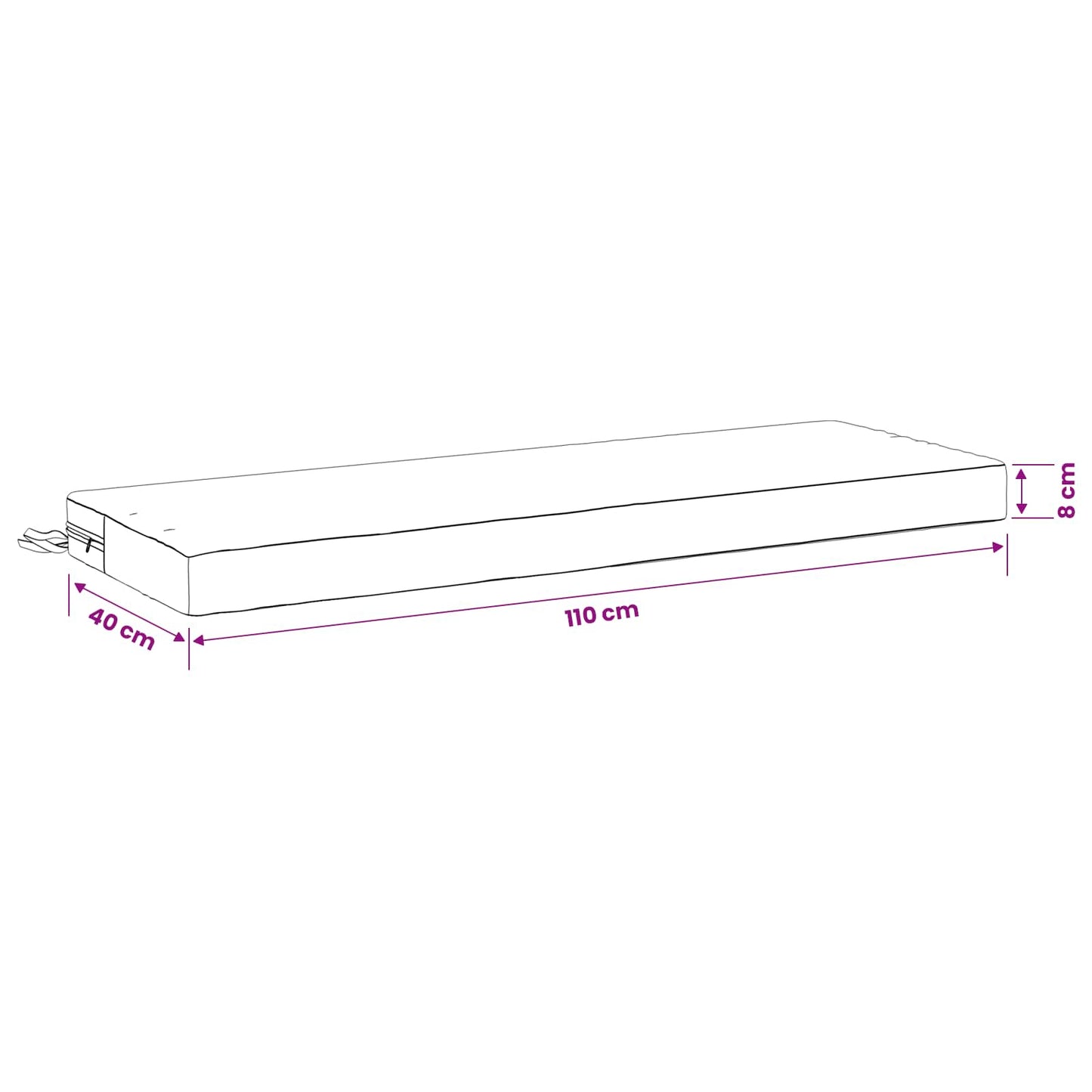 Bankkussen SOEST 100% Polyester Taupe 110 x 40 x 8 cm