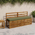 Bankkussen olijfgroen 140x40x8 cm polyester