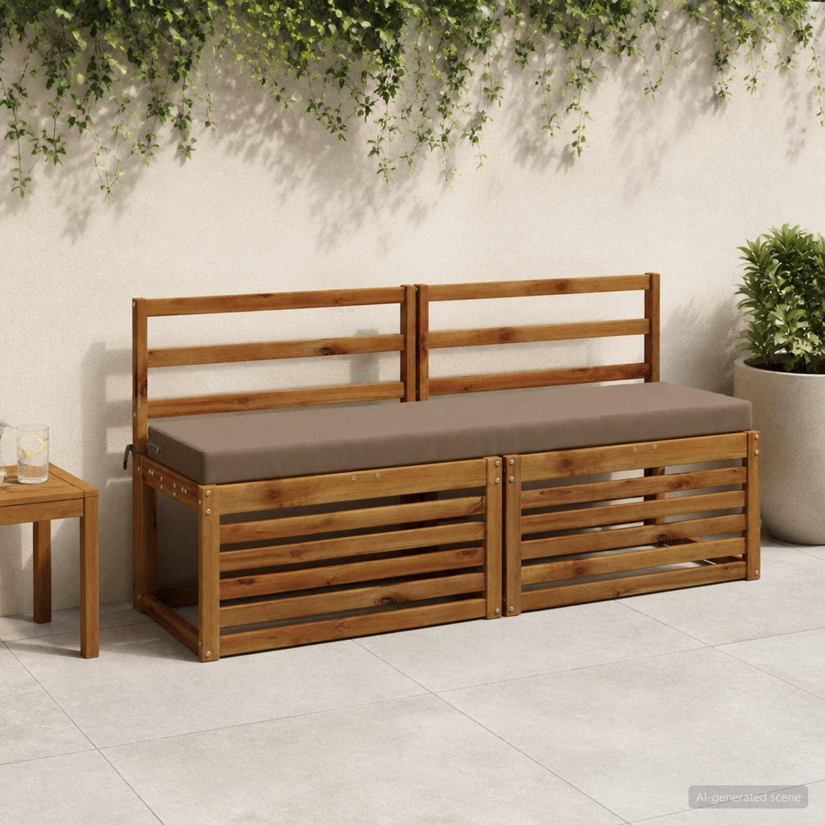 2-delige Bankkussens SOEST 2 st 100% Polyester Taupe