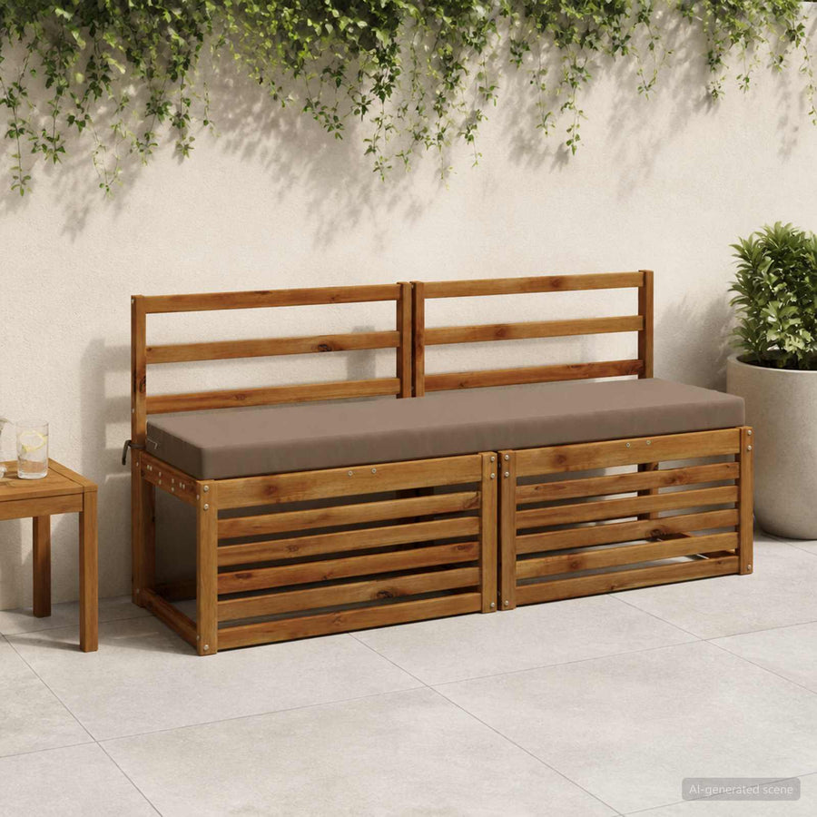 2-delige Bankkussens SOEST 2 st 100% Polyester Taupe