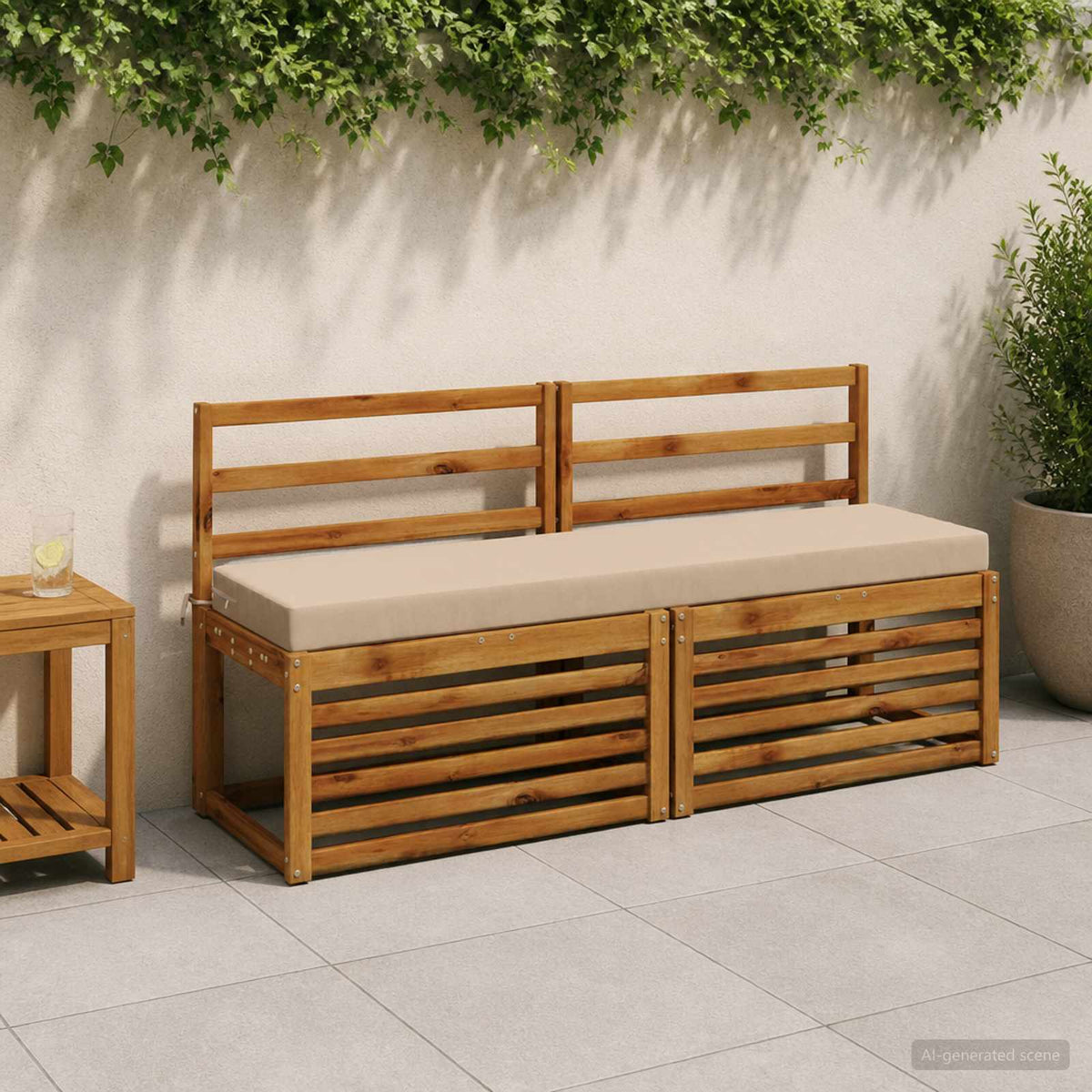 Bankkussen SOEST 100% Polyester Zand 150 x 40 x 8 cm