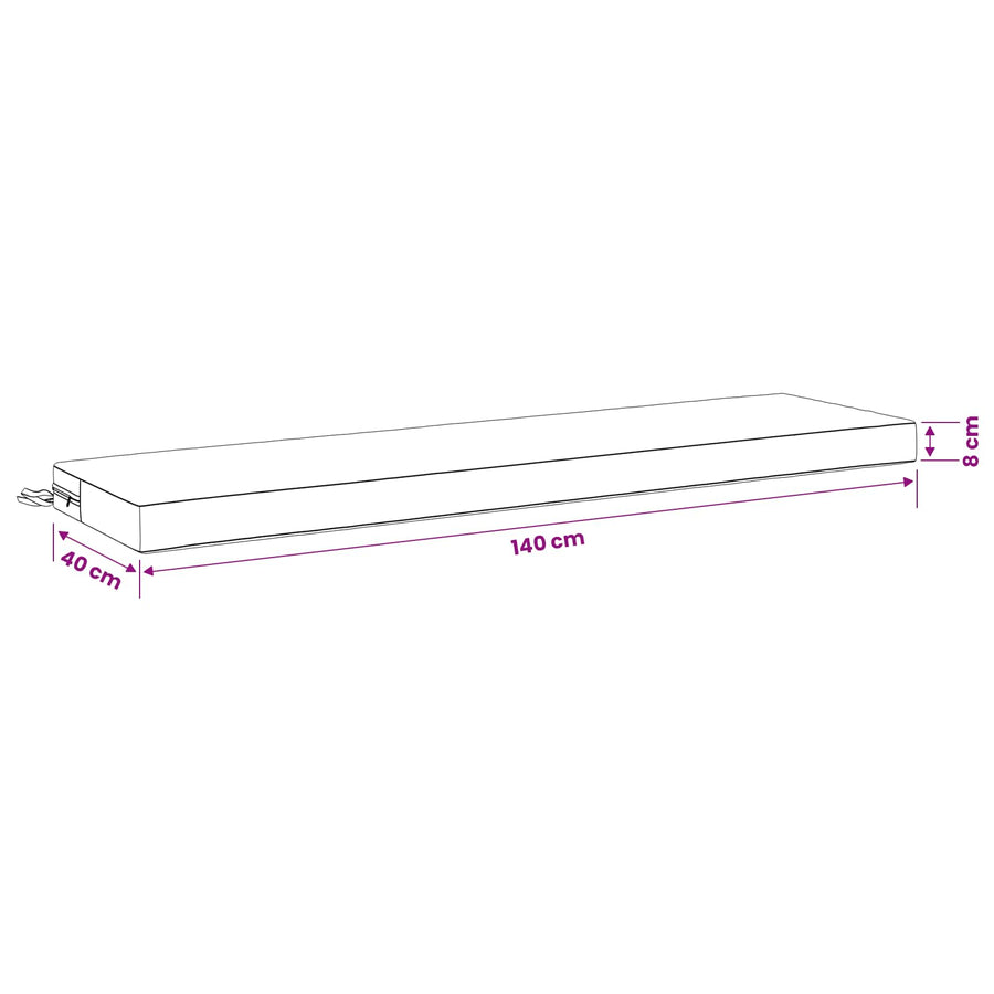 Bankkussen SOEST 100% Polyester Antraciet 140 x 40 x 8 cm