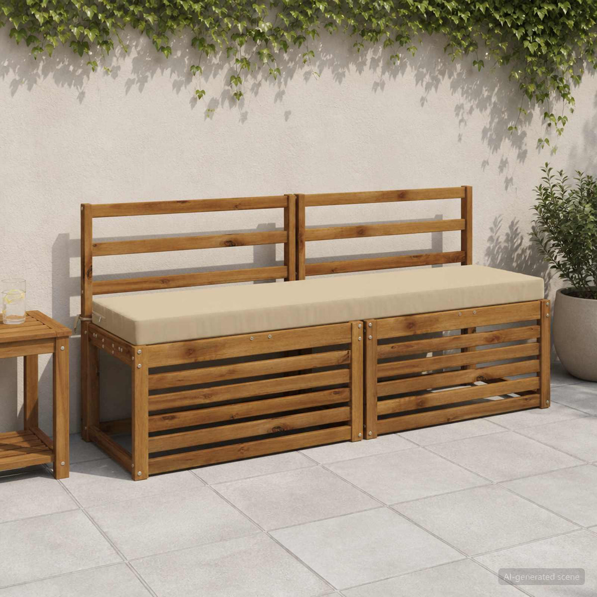 2-delige Bankkussens SOEST 2 st 100% Polyester Beige