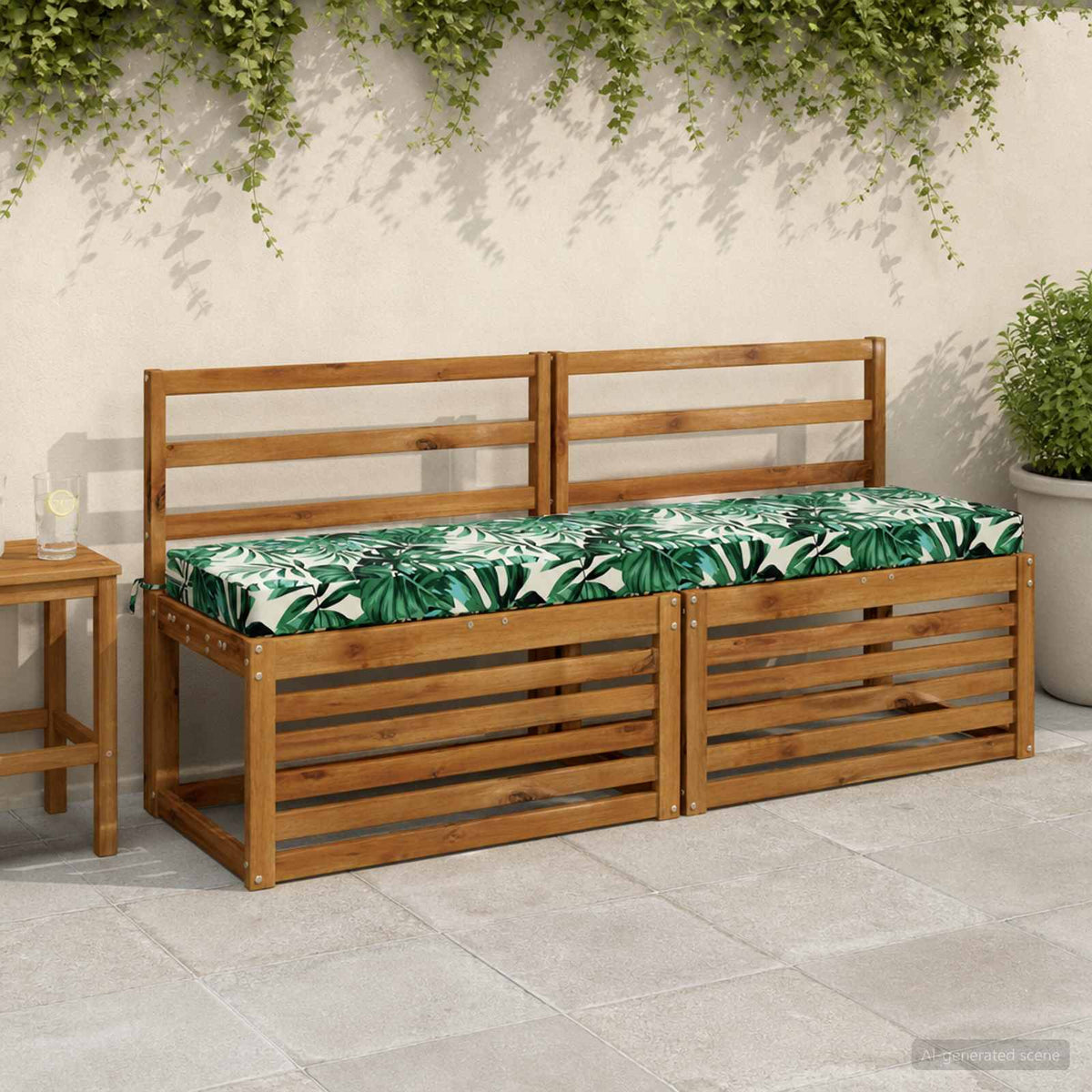 2-delige Bankkussens SOEST 2 st 100% Polyester Bladpatroon