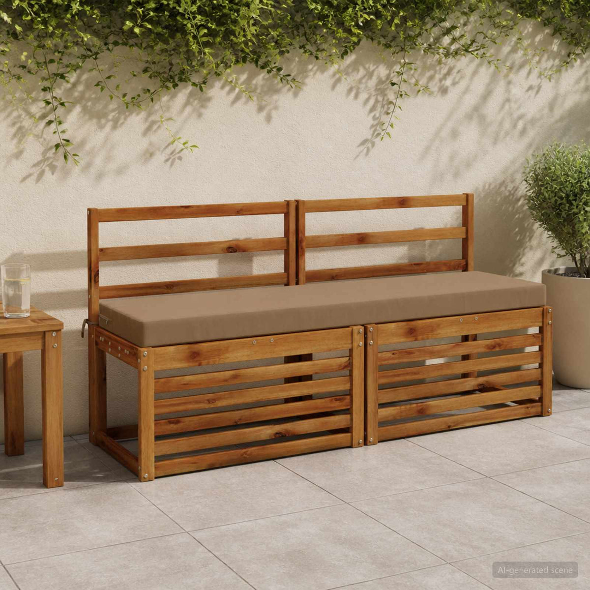 2-delige Bankkussens SOEST 2 st 100% Polyester Taupe