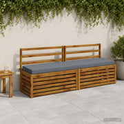 Bankkussens 2 stuks blauw polyester