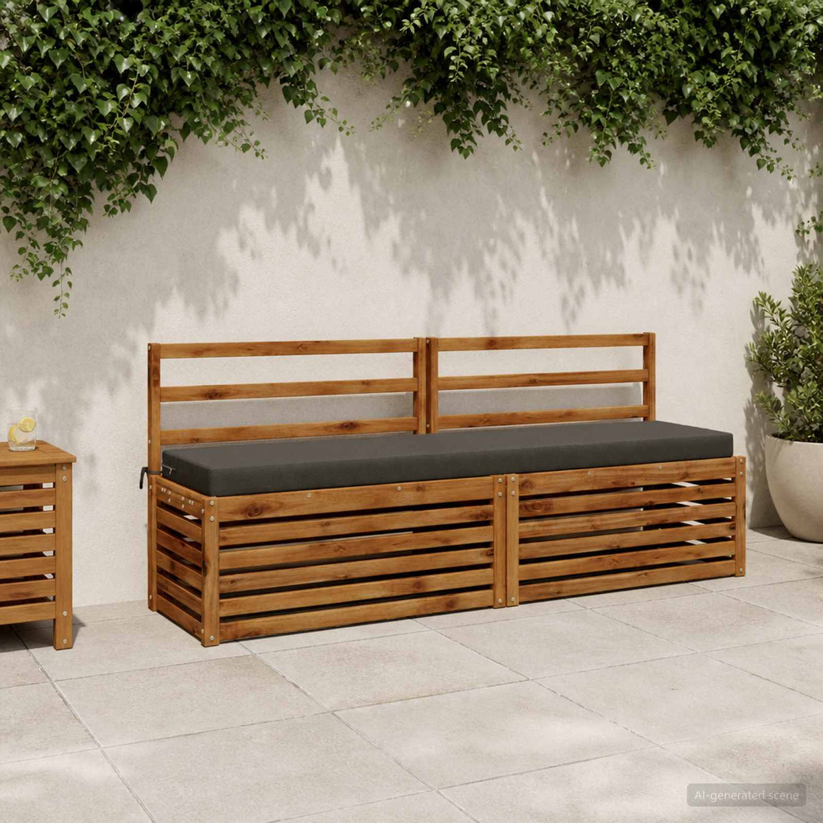 Bankkussen SOEST 100% Polyester Antraciet 170 x 40 x 8 cm