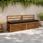 Bankkussen zwart 180x40x8 cm polyester
