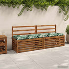 Bankkussen 170x40x8 cm bladpatroon groen