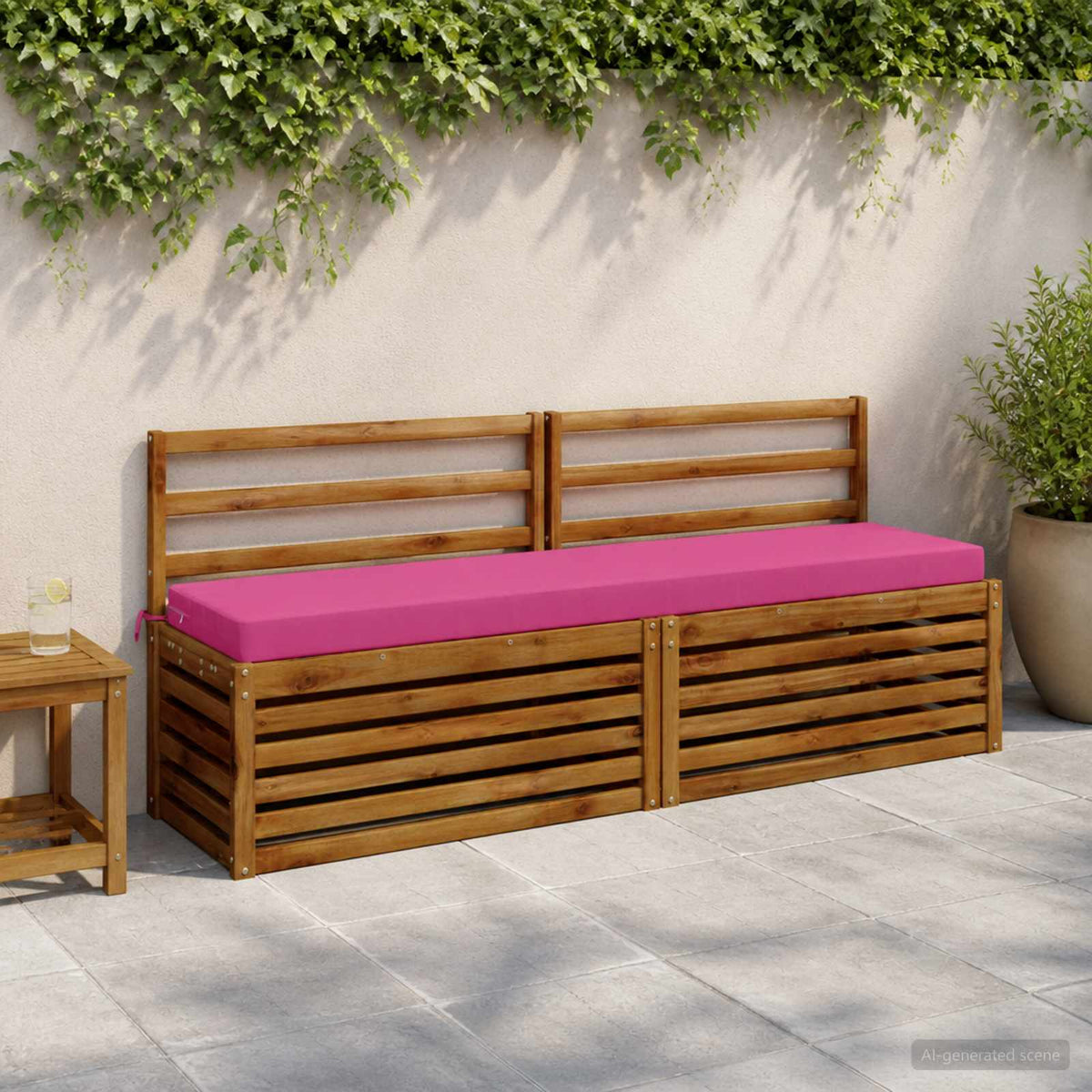 2-delige Bankkussens SOEST 2 st 100% Polyester Roze
