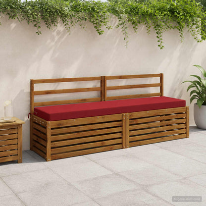 Bankkussen SOEST 100% Polyester Wijnrood 170 x 40 x 8 cm