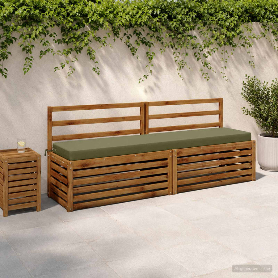 Bankkussen SOEST 100% Polyester Olijfgroen 200 x 40 x 8 cm
