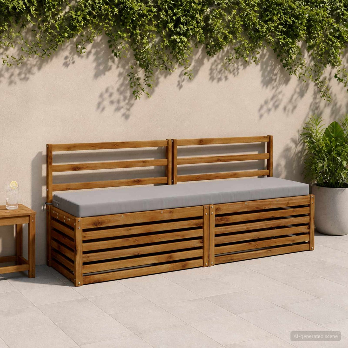 Bankkussen SOEST 100% Polyester Grijs 200 x 40 x 8 cm