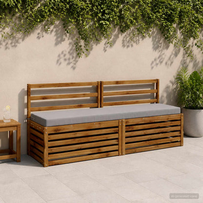 Bankkussen SOEST 100% Polyester Grijs 200 x 40 x 8 cm