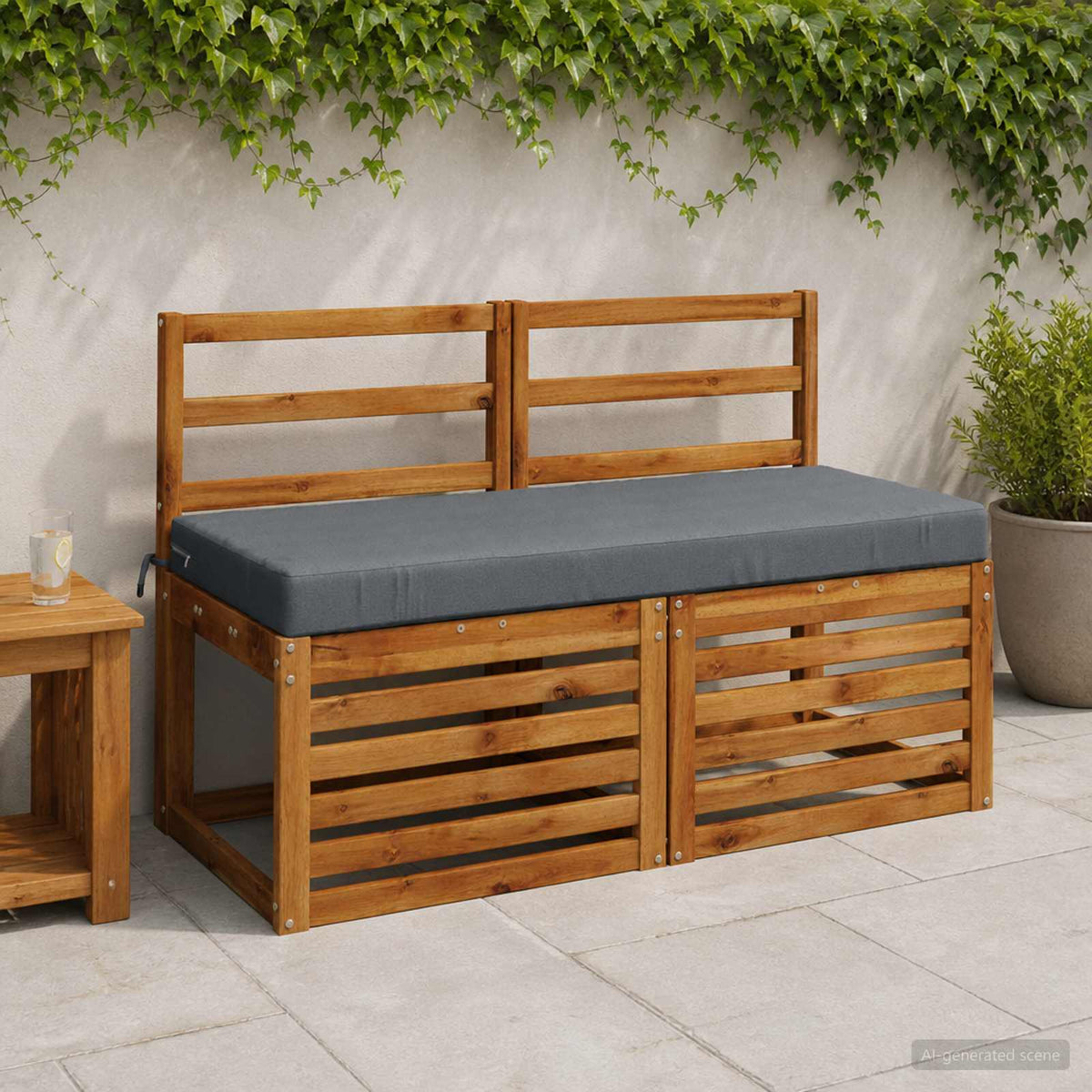 2-delige Bankkussens SOEST 2 st 100% Polyester Blauw