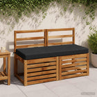 Bankkussen zwart 120x50x8 cm polyester
