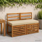 Bankkussens 2 stuks beige polyester