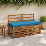 Bankkussen 120x50x8 cm lichtblauw polyester