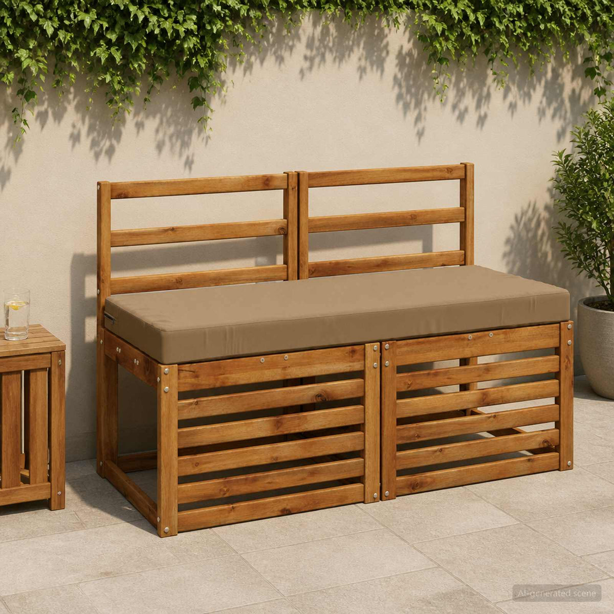 2-delige Bankkussens SOEST 2 st 100% Polyester Taupe