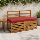Bankkussens set 2 stuks wijnrood 100% polyester
