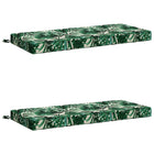 Bankkussens 2-delig groen bladpatroon polyester