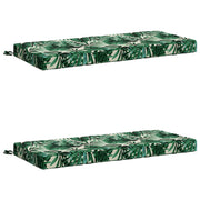 Bankkussens 2-delig groen bladpatroon polyester