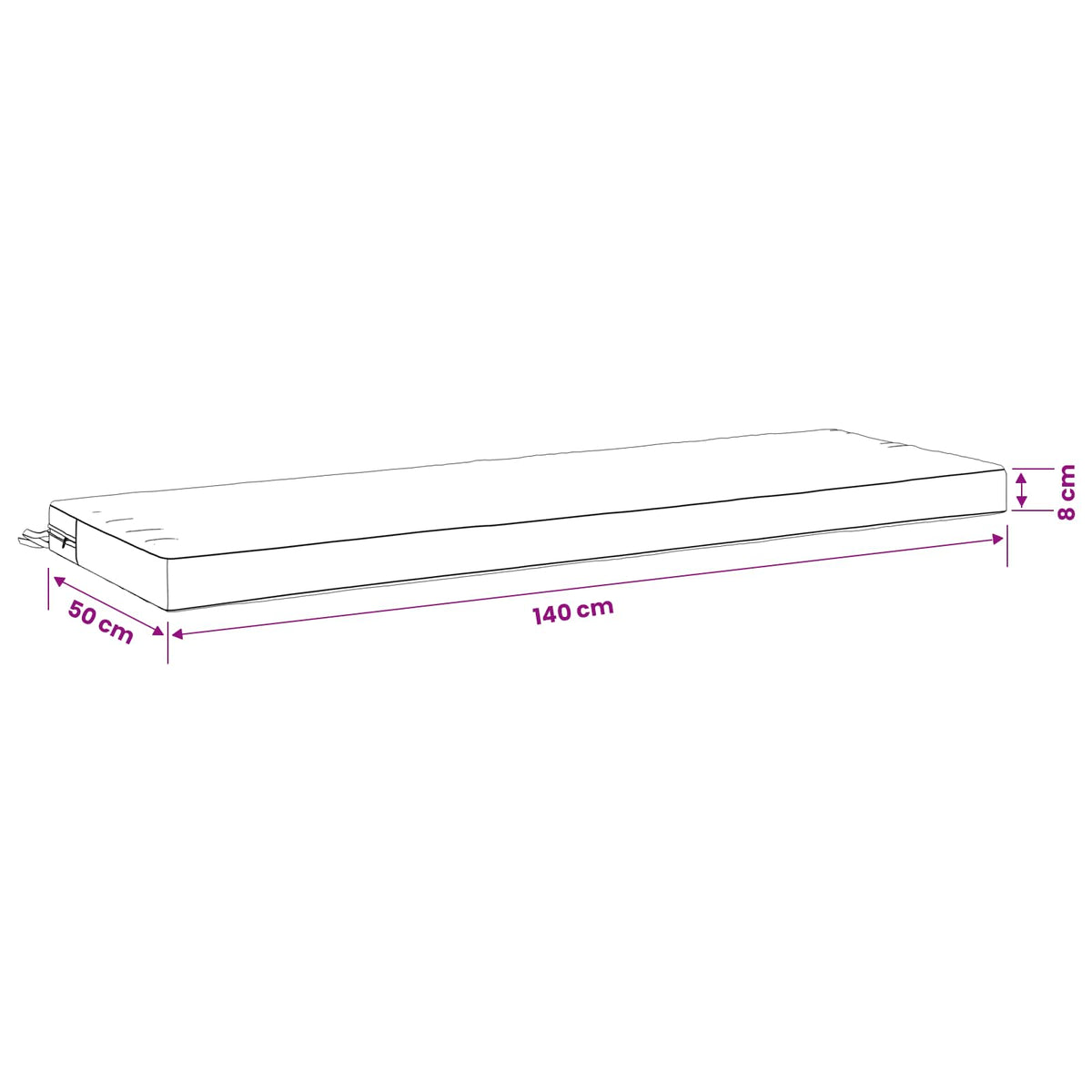 Bankkussen SOEST 100% Polyester Wit 140 x 50 x 8 cm