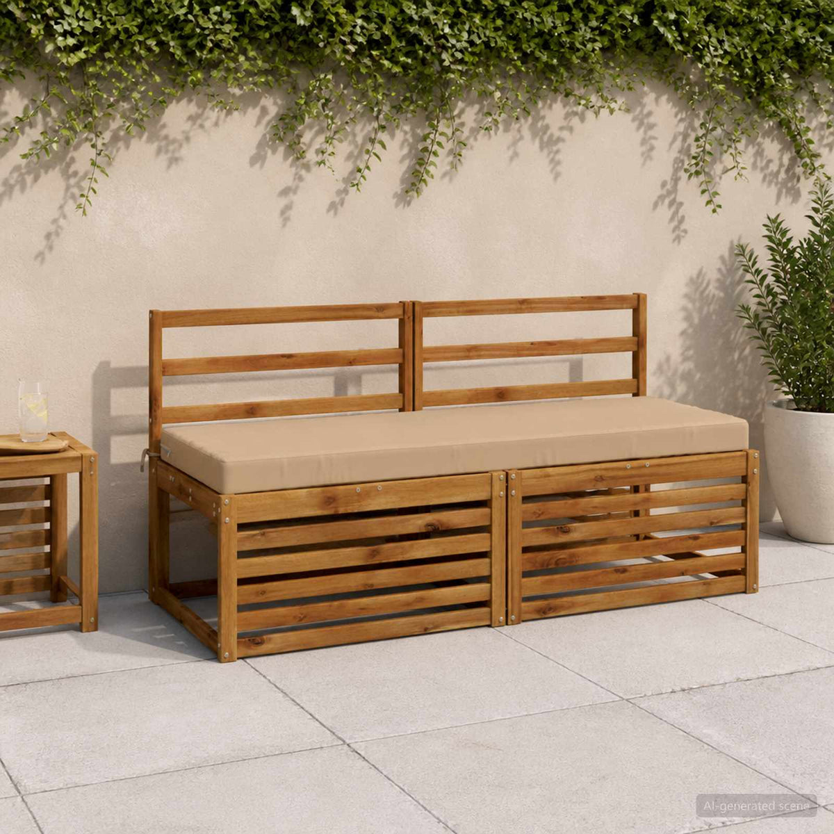 2-delige Bankkussens SOEST 2 st 100% Polyester Zand