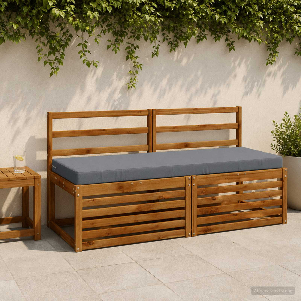 Bankkussen SOEST 100% Polyester Blauw 140 x 50 x 8 cm