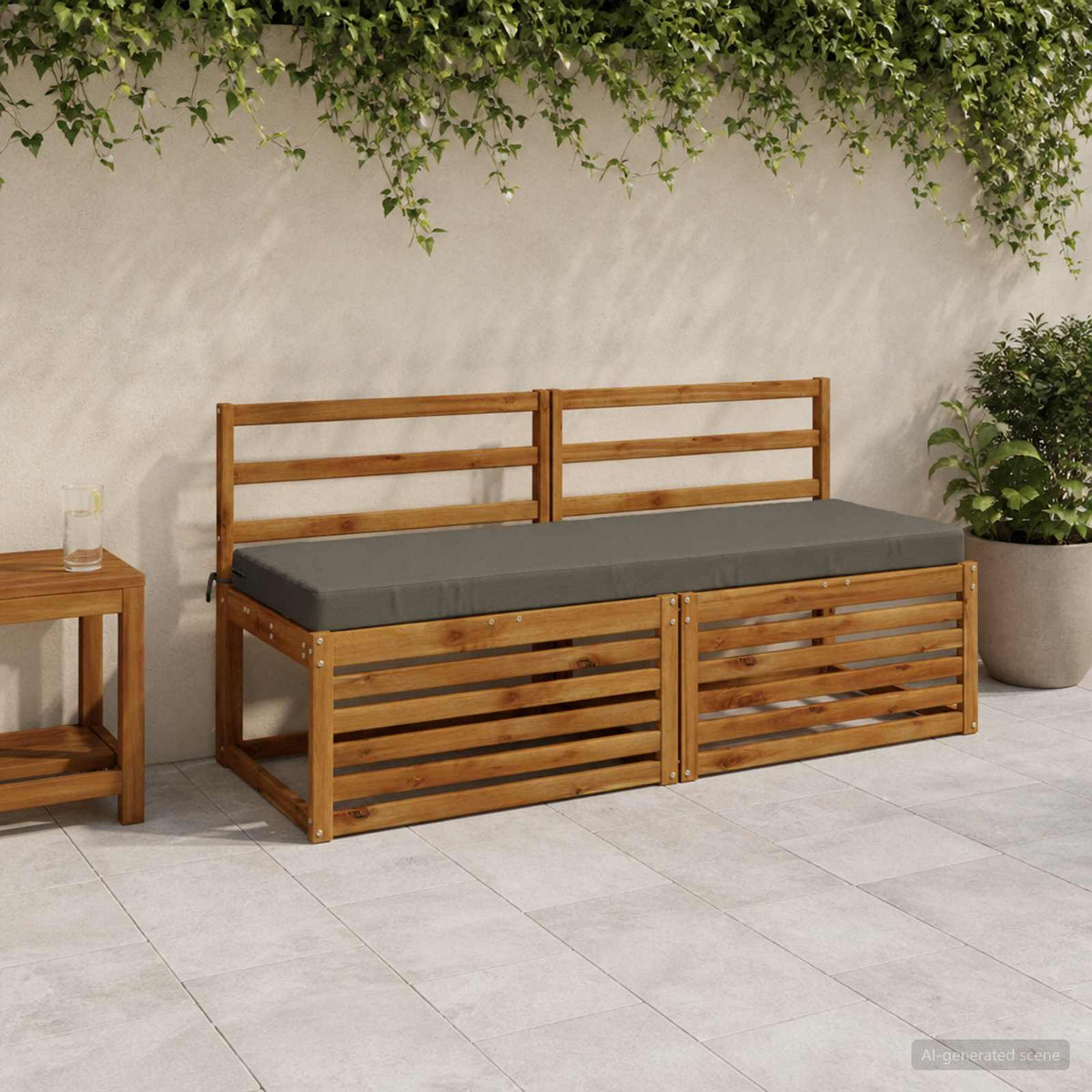 2-delige Bankkussens SOEST 2 st 100% Polyester Grijs