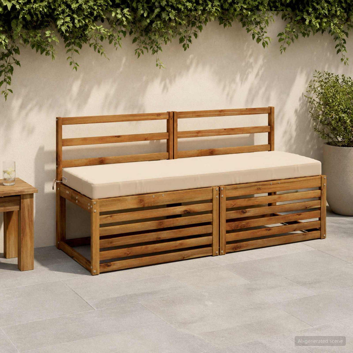 Bankkussen SOEST 100% Polyester Crèmekleurig 140 x 50 x 8 cm