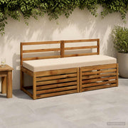 Bankkussen 150x50x8 cm polyester crèmekleurig